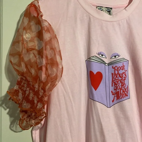 Lazy Oaf x Laura Callaghan Book Lovers Puffy Sleeve Shirt - Picture 3 of 9